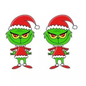 The Grinch Dr. Seuss Christmas Stud Earrings
